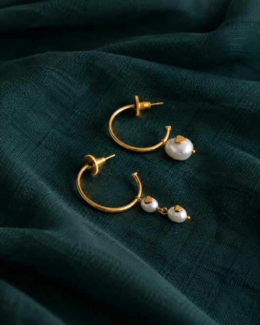 Love Times Two Mismatched Hoops