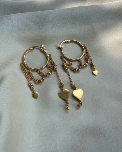 Heartbound Hoops With Danglers