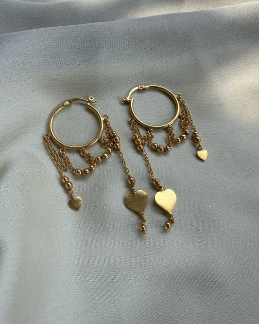 Heartbound Hoops With Danglers