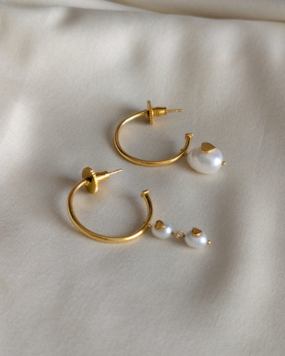 Love Times Two Mismatched Hoops