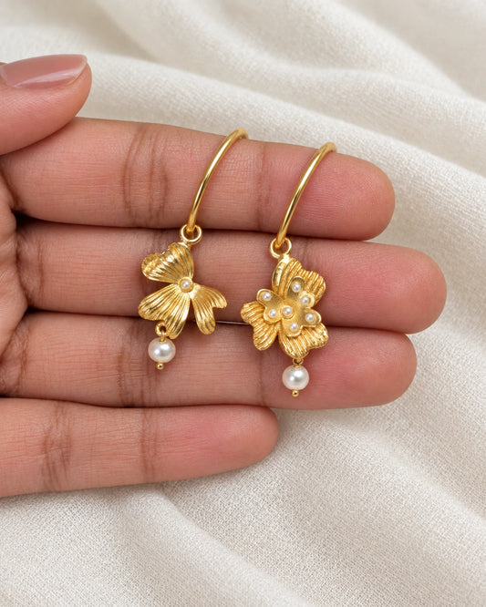 Flower Power Mismatched Hoops