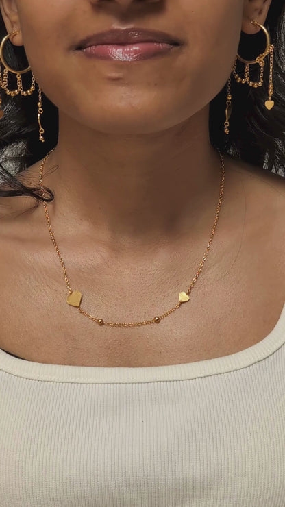 Paired Heart Necklace