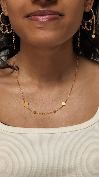 Paired Heart Necklace